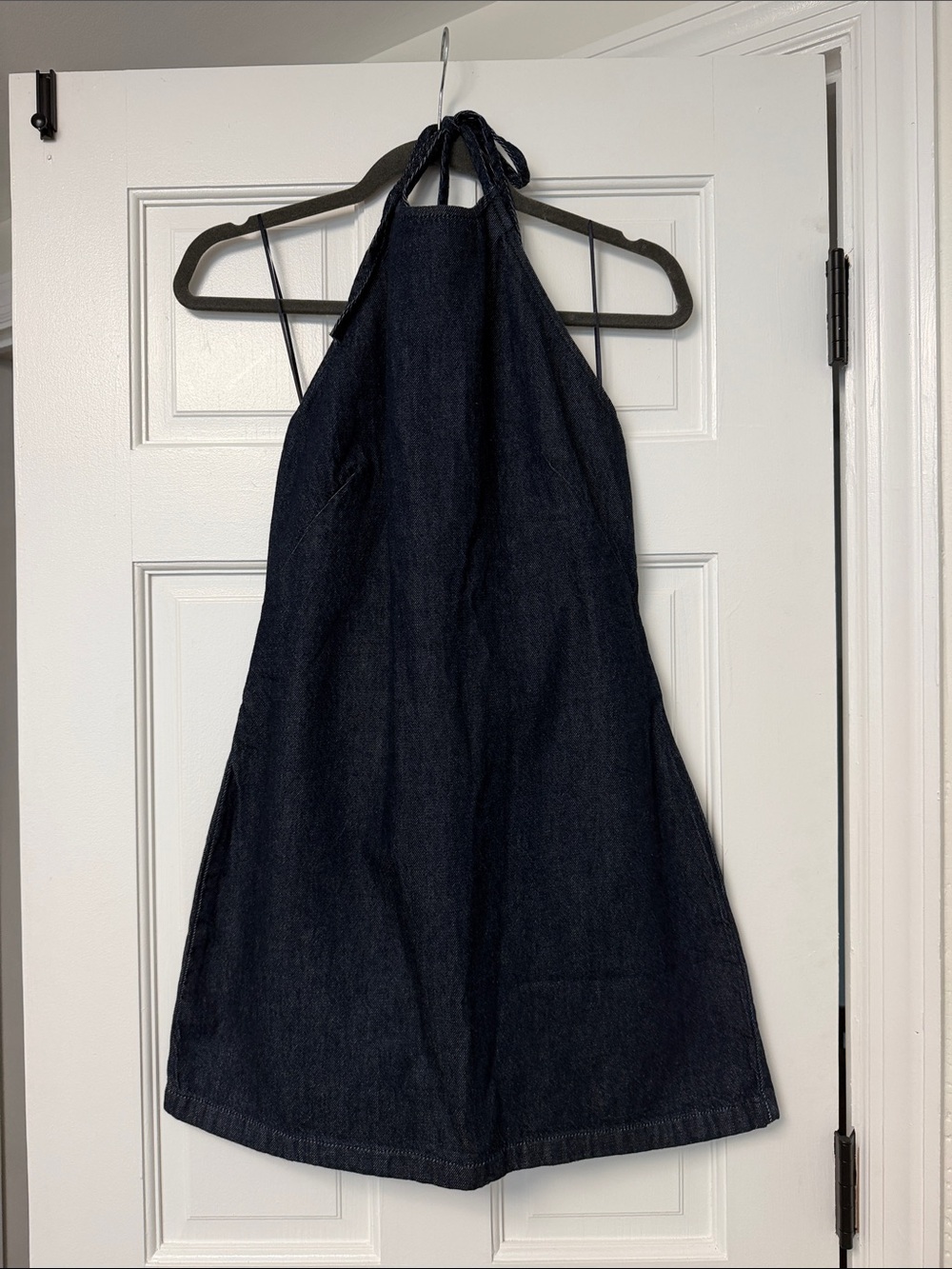 Abercrombie & Fitch Dark Navy Denim Halter Mini Dress